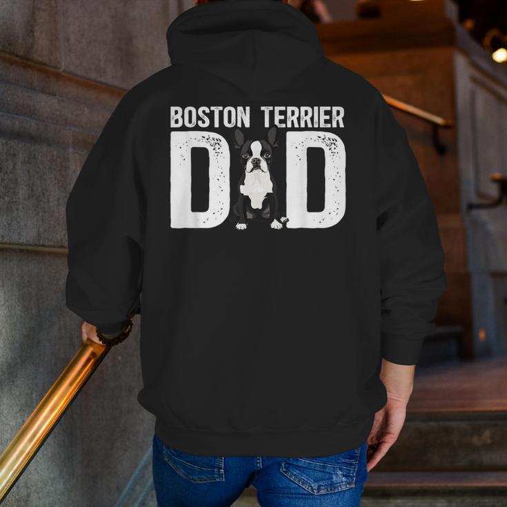 Boston Terrier Dad Of A Bostie Dad Bostie Father Men Zip Up Hoodie Back Print, Boston Terrier Dad Hoodies, funny gift