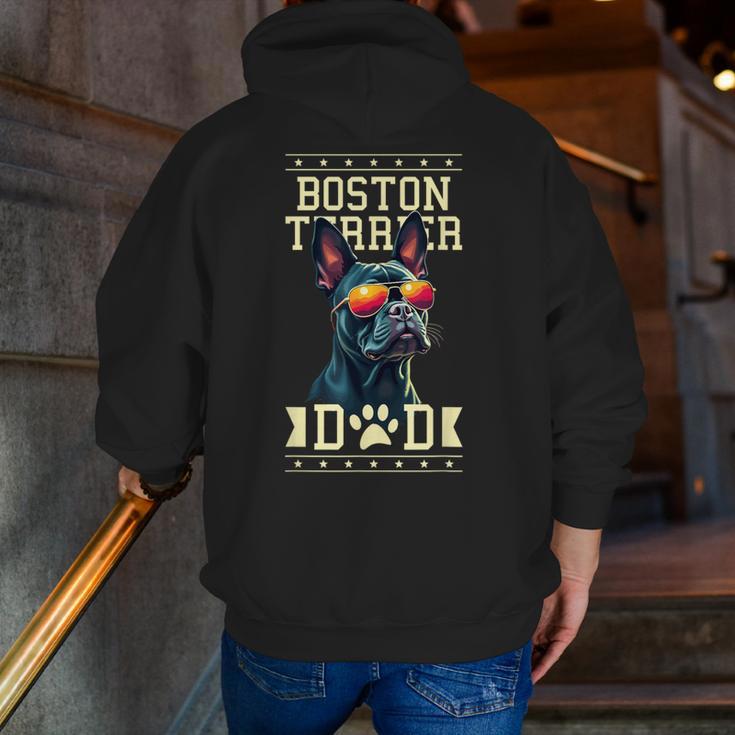 Boston Terrier Dad Boston Bull Bostie Dog Men Zip Up Hoodie Back Print, Boston Terrier Dad Hoodies, funny gift