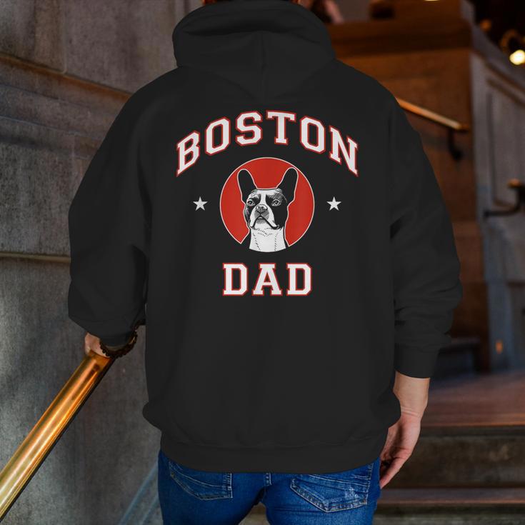Boston Terrier Dad Dog Father For Men Women Kids Men Zip Up Hoodie Back Print, Boston Terrier Dad Hoodies, funny gift