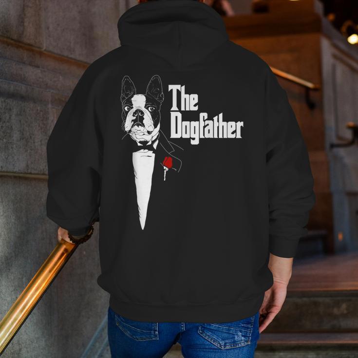 Boston Terrier Dad The DogFather Shirt Boston Terrier Men Zip Up Hoodie Back Print, Boston Terrier Dad Hoodies, funny gift