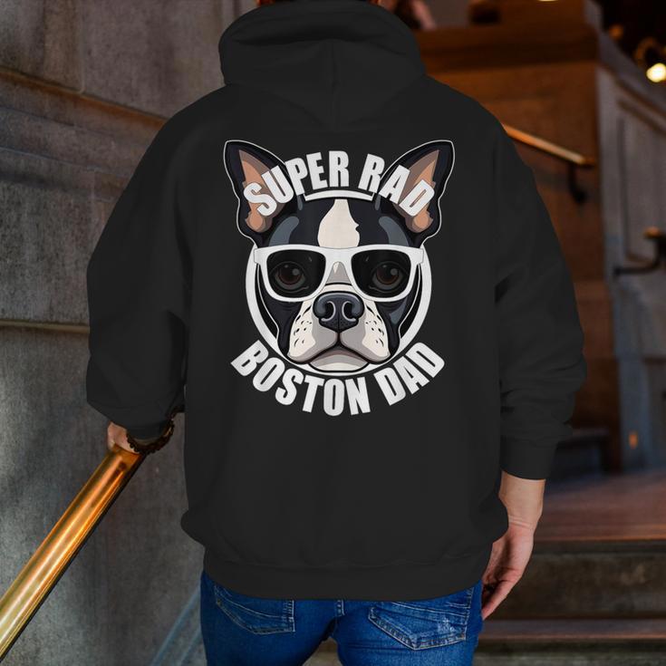Boston Terrier Dad Father’s Day Dog Dad Men’s Men Zip Up Hoodie Back Print, Boston Terrier Dad Hoodies, funny gift