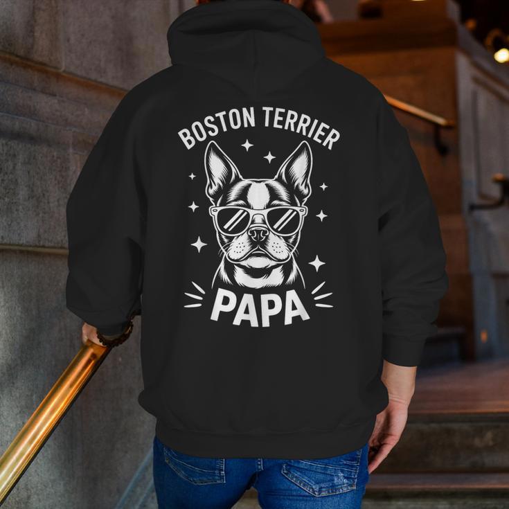 Boston Terrier Dad Boston Terrier Men Zip Up Hoodie Back Print, Boston Terrier Dad Hoodies, funny gift