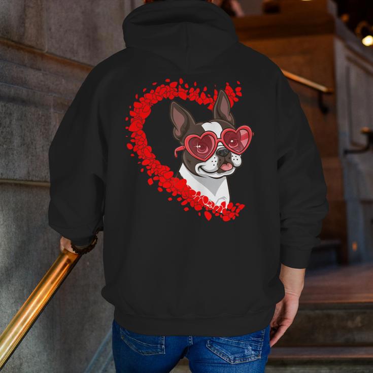Boston Terrier Dog Mom Dad Valentine’s Day Pet Lover For Men Women Kids Men Zip Up Hoodie Back Print, Boston Terrier Mom Hoodies, Boston Terrier Dad Hoodies, funny gift