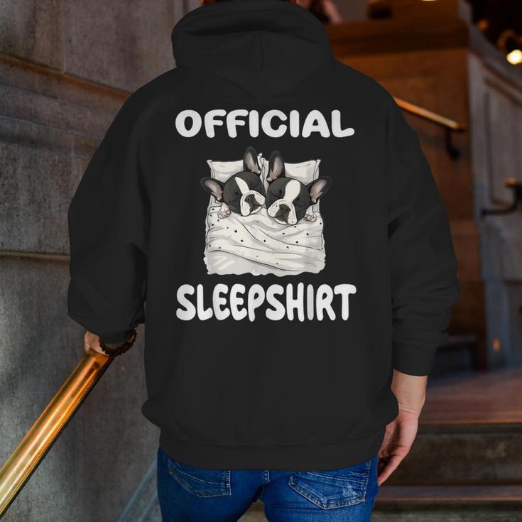 Boston Terrier Dog Official Sleepshirt Pajamas Nightgown For Men Women Girls Kids Men Zip Up Hoodie Back Print, funny gift