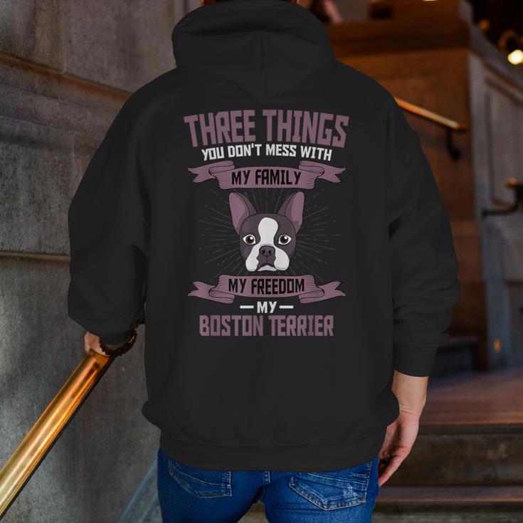 Boston Terrier Don't Mess With American Gentleman Dog Lover Men Zip Up Hoodie Back Print, American Boston Terrier Hoodies, funny gift