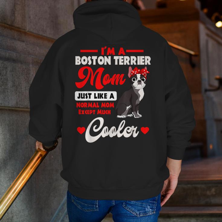 Boston Terrier Mom American Gentleman Dog Mother's Day Men Zip Up Hoodie Back Print, Boston Terrier Mom Hoodies, American Boston Terrier Hoodies, funny gift