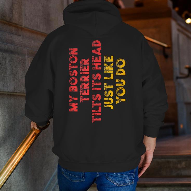 Boston Terrier Mom Dad Dog Lover Owner Women Men Men Zip Up Hoodie Back Print, Boston Terrier Mom Hoodies, Boston Terrier Dad Hoodies, funny gift