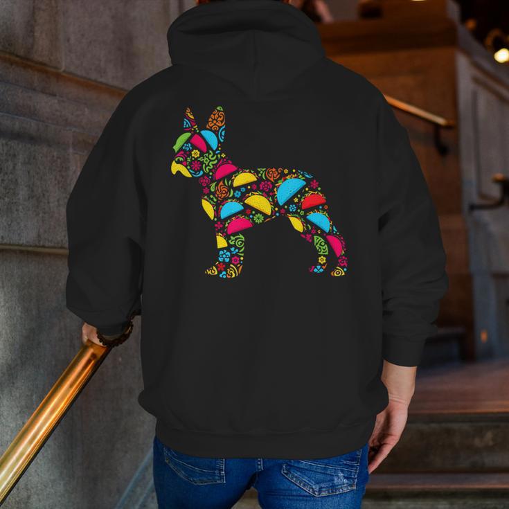 Boston Terrier Tacos Mexican Cinco De Mayo Taco Men Zip Up Hoodie Back Print, funny gift