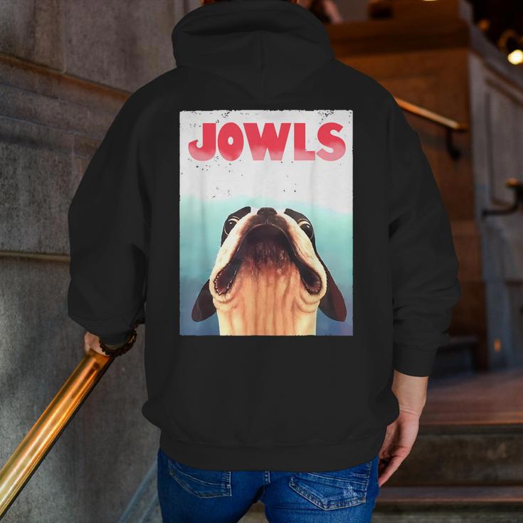 Boston Terriers Jowls Dog Mom Dog Dad Men Zip Up Hoodie Back Print, funny gift