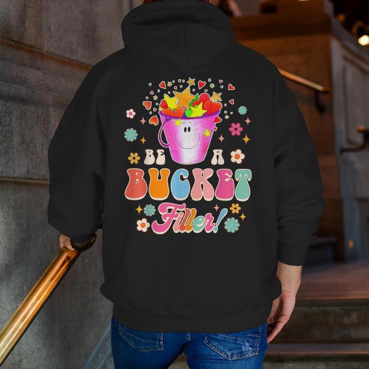 Be A Bucket Filler Teacher Teaching Groovy Back To School For Men Women Men Zip Up Hoodie Back Print, Groovy Teacher Hoodies, funny gift