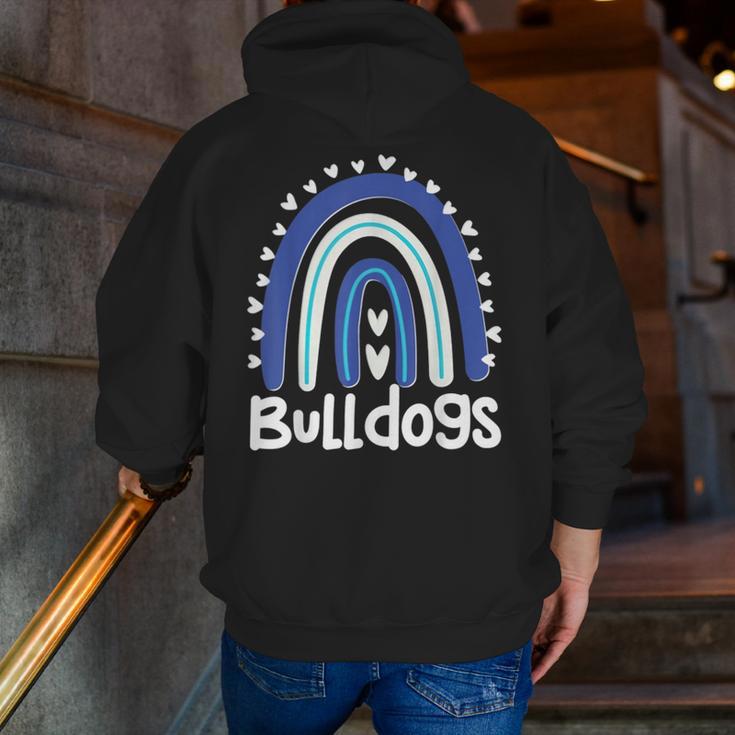 Bulldogs School Mascot Rainbow Teacher Lover Men Zip Up Hoodie Back Print, funny gift Bulldogs School Mascot Rainbow Teacher Lover Men Zip Up Hoodie Back Print, funny gift