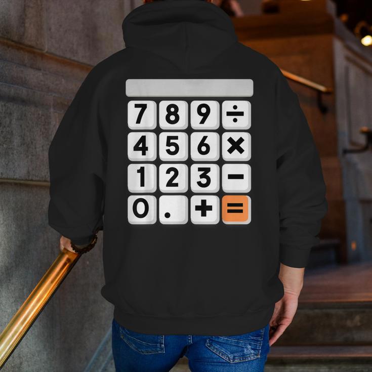 Calculator Easy Halloween Costume For Math Teacher Men Zip Up Hoodie Back Print, funny gift