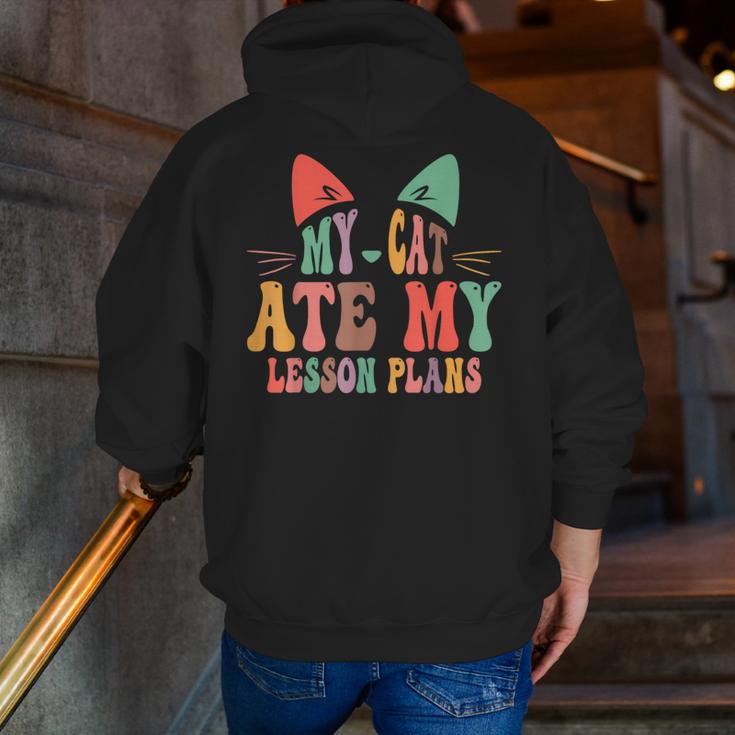 My Cat Ate My Lesson Plans Teacher Sarcastic Men Zip Up Hoodie Back Print, funny gift My Cat Ate My Lesson Plans Teacher Sarcastic Men Zip Up Hoodie Back Print, funny gift