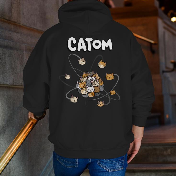 Catom Science Teacher Chemistry Lover Physics School Cat Men Zip Up Hoodie Back Print, Science Teacher Hoodies, funny gift