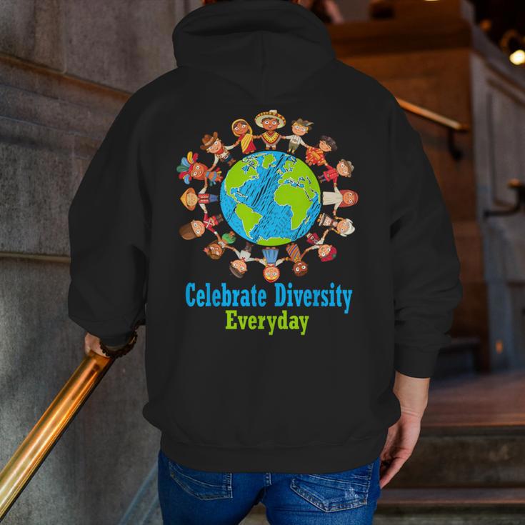 Celebrate Diversity Everyday Teachers & School Student Men Zip Up Hoodie Back Print, funny gift Celebrate Diversity Everyday Teachers & School Student Men Zip Up Hoodie Back Print, funny gift