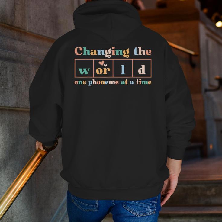 Changing The World Science Of Reading Women Men -Adults Dyslexia Teacher Men Zip Up Hoodie Back Print, Science Teacher Hoodies, funny gift Changing The World Science Of Reading Women Men -Adults Dyslexia Teacher Men Zip Up Hoodie Back Print, Science Teacher Hoodies, funny gift