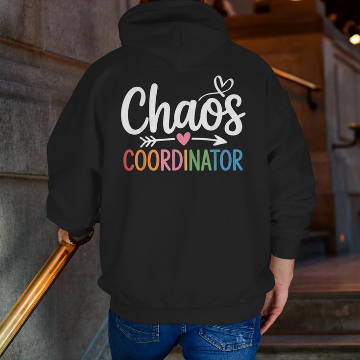 Chaos Coordinator Teacher Student Back To School 2025 Men Zip Up Hoodie Back Print, funny gift