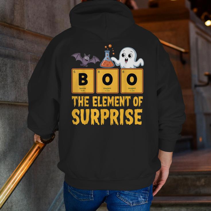 Chemistry Boo The Element Of Surprise Science Teacher Men Zip Up Hoodie Back Print, Science Teacher Hoodies, funny gift