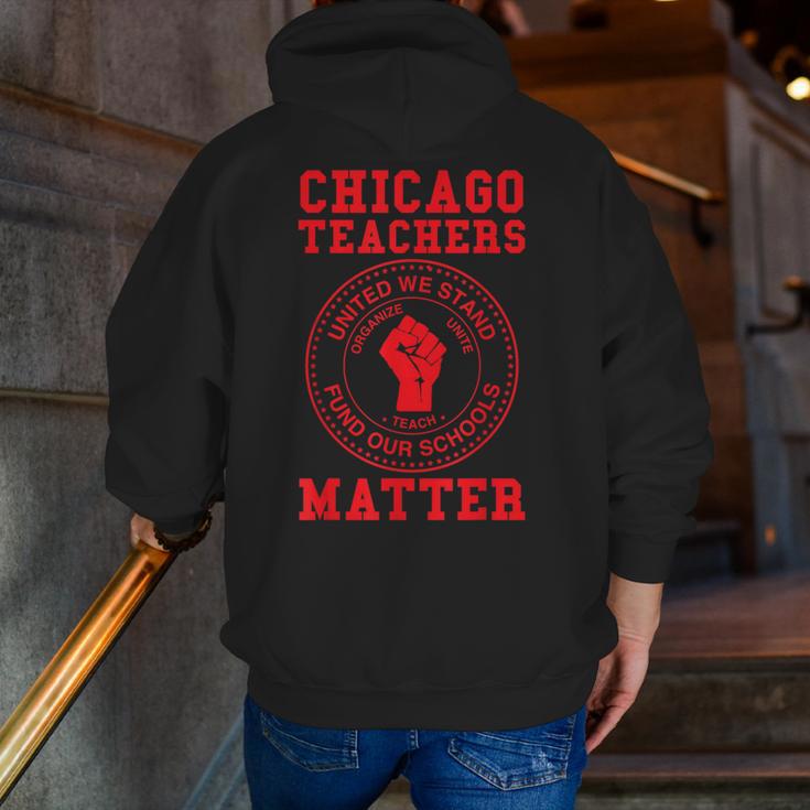 Chicago Teachers Matter Support Union Education Red For Ed Men Zip Up Hoodie Back Print, funny gift