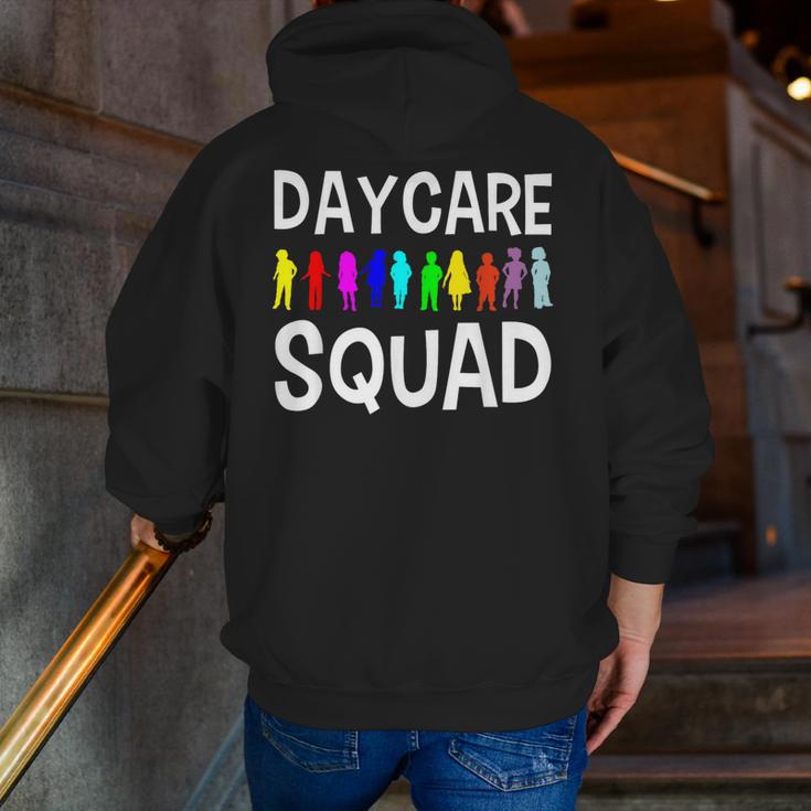 Childcare Daycare Squad Daycare Teacher Men Women Men Zip Up Hoodie Back Print, funny gift