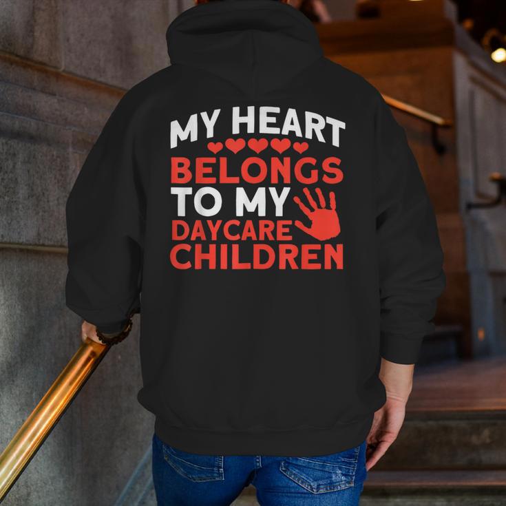 Childcare My Heart Belongs To Children Daycare Teacher Men Women Men Zip Up Hoodie Back Print, funny gift