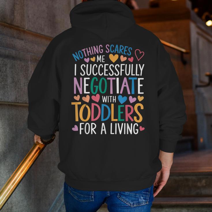 Childcare Teacher Negotiate With Toddlers Daycare Provider Men Zip Up Hoodie Back Print, funny gift Childcare Teacher Negotiate With Toddlers Daycare Provider Men Zip Up Hoodie Back Print, funny gift