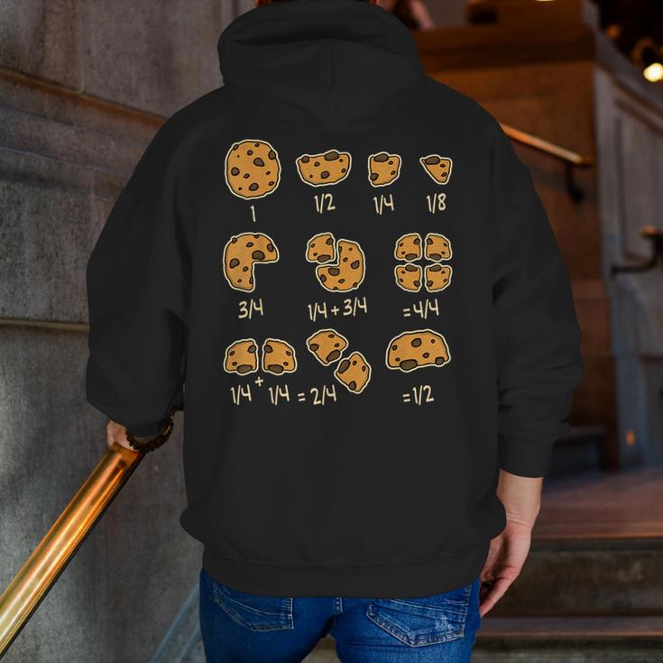 Chocolate Cookie Quick Math Fraction Math Teachers For Men Women Girls Kids Men Zip Up Hoodie Back Print, funny gift