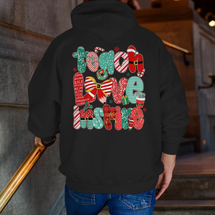 Christmas Coquette Bow Teacher Teach Love Inspire Men Zip Up Hoodie Back Print, funny gift Christmas Coquette Bow Teacher Teach Love Inspire Men Zip Up Hoodie Back Print, funny gift