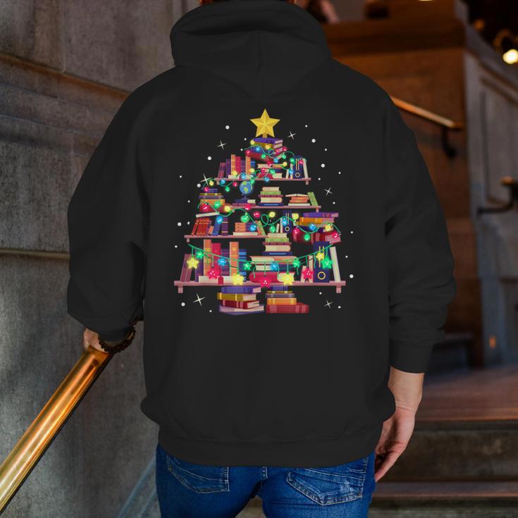Christmas Library Tree Love Reading Books Nerd Teacher Men Zip Up Hoodie Back Print, funny gift Christmas Library Tree Love Reading Books Nerd Teacher Men Zip Up Hoodie Back Print, funny gift