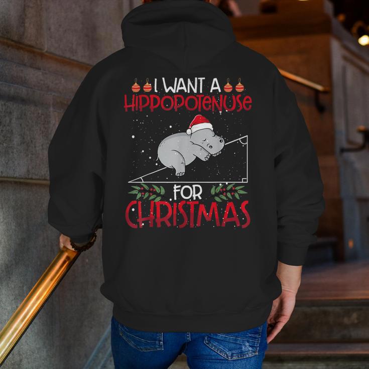 Christmas Math Teacher Hypotenuse Math Hippotenuse Men Women Men Zip Up Hoodie Back Print, funny gift
