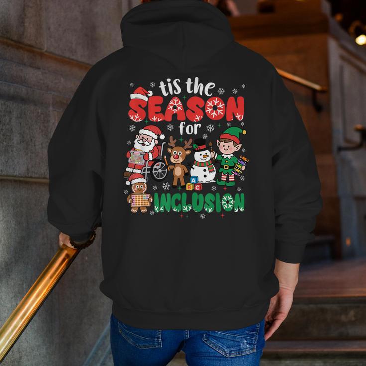 Christmas Sped Teacher Tis The Season For Inclusion Women Men Zip Up Hoodie Back Print, funny gift Christmas Sped Teacher Tis The Season For Inclusion Women Men Zip Up Hoodie Back Print, funny gift