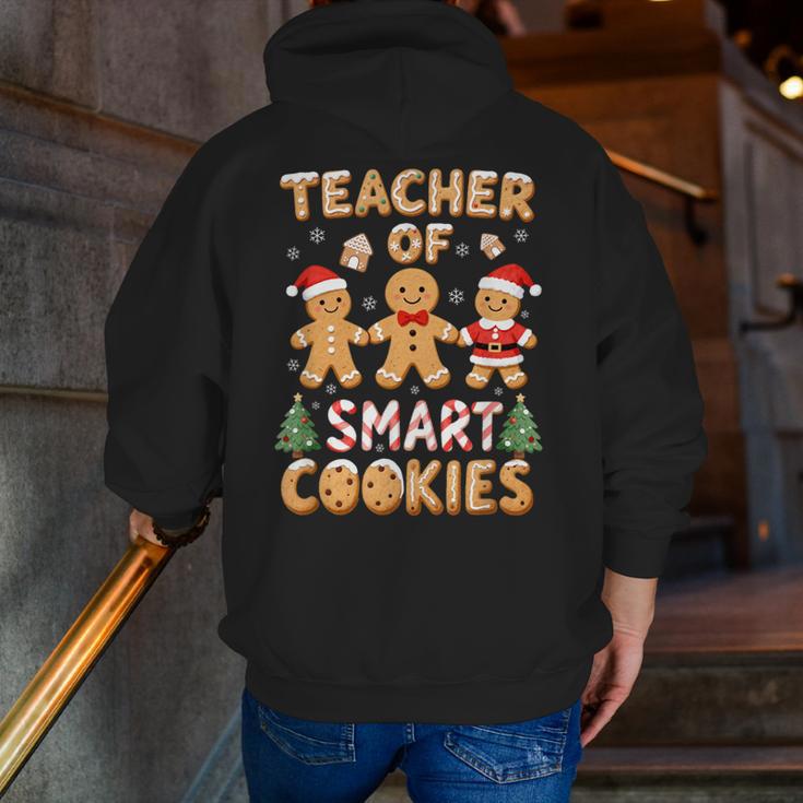 Christmas Teacher Of Smart Cookies Gingerbread Man Teaching Men Zip Up Hoodie Back Print, funny gift