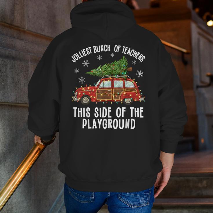 Christmas Teacher Squad Festive Car Tree Lights Xmas Men Zip Up Hoodie Back Print, funny gift Christmas Teacher Squad Festive Car Tree Lights Xmas Men Zip Up Hoodie Back Print, funny gift