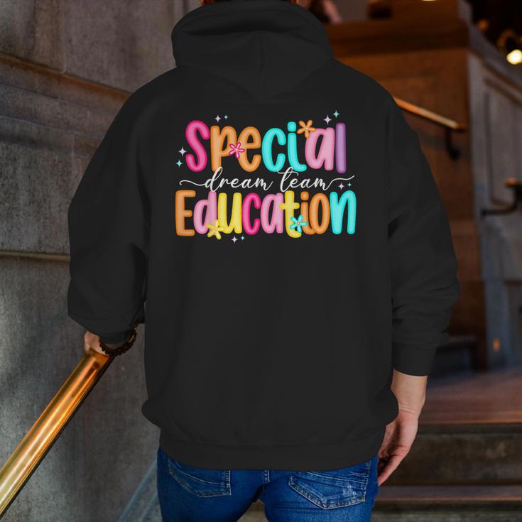 Color Special Education Squad Groovy Dream Team SPED Teacher Men Zip Up Hoodie Back Print, Groovy Teacher Hoodies, funny gift