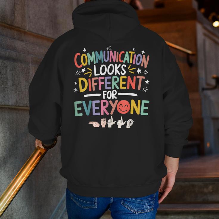 Communication ASL Teacher Deaf People ASL Interpreter Men Zip Up Hoodie Back Print, funny gift Communication ASL Teacher Deaf People ASL Interpreter Men Zip Up Hoodie Back Print, funny gift