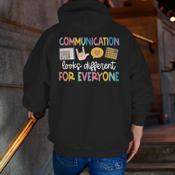 Communication Looks Different Tee Shirt Kids -Adults Teacher Animal Print Small Short Sleeve Classic Fit Crew Neck Polyester 100 Men Zip Up Hoodie Back Print, funny gift