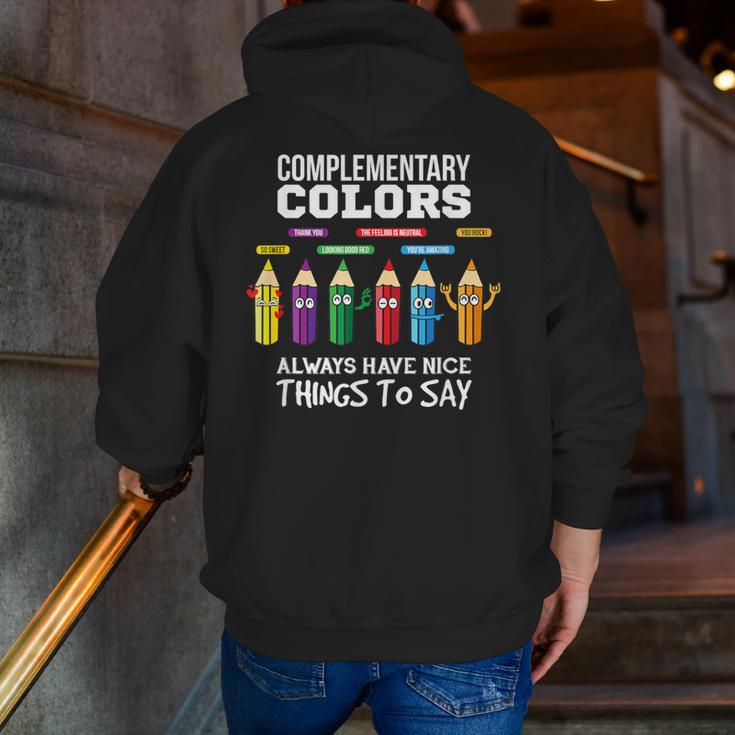 Complementary Colors Pun Artist Art Teacher T-Shirt Men Zip Up Hoodie Back Print, funny gift Complementary Colors Pun Artist Art Teacher T-Shirt Men Zip Up Hoodie Back Print, funny gift