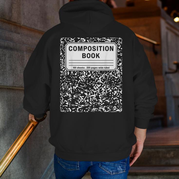 Composition Book Notebook Teachers Matching Group Halloween Men Zip Up Hoodie Back Print, funny gift