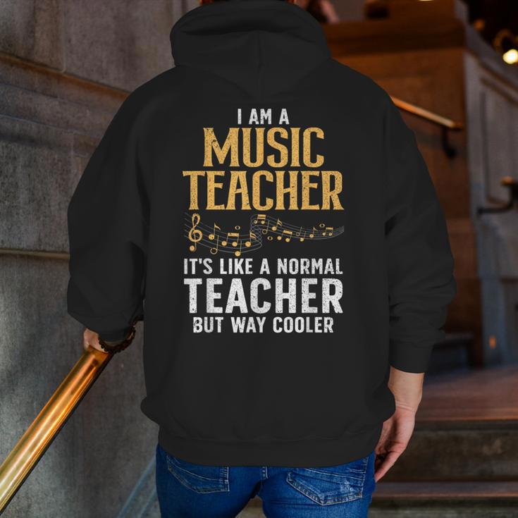 Cool Music Teacher Art For Men Women School Orchestra Coach Men Zip Up Hoodie Back Print, funny gift