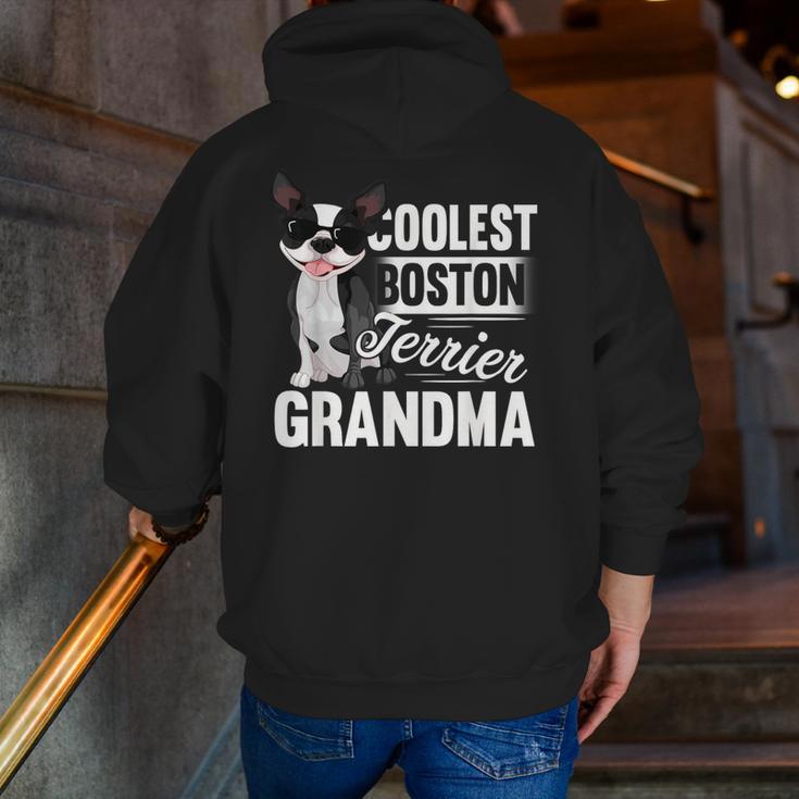 Coolest Boston Terrier Grandma Dog Men Zip Up Hoodie Back Print, funny gift