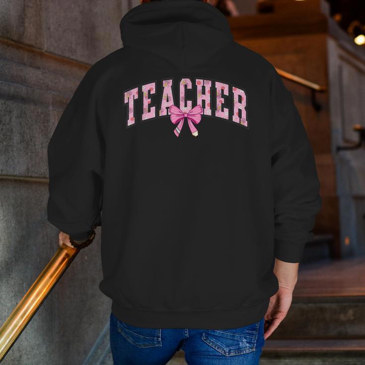 Coquette Bow Back To School First Day Teacher Men Zip Up Hoodie Back Print, funny gift Coquette Bow Back To School First Day Teacher Men Zip Up Hoodie Back Print, funny gift