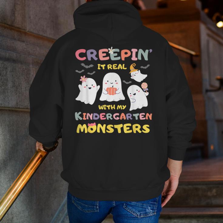 Creepin It Real With Kindergarten Monsters Halloween Teacher Men Zip Up Hoodie Back Print, funny gift Creepin It Real With Kindergarten Monsters Halloween Teacher Men Zip Up Hoodie Back Print, funny gift