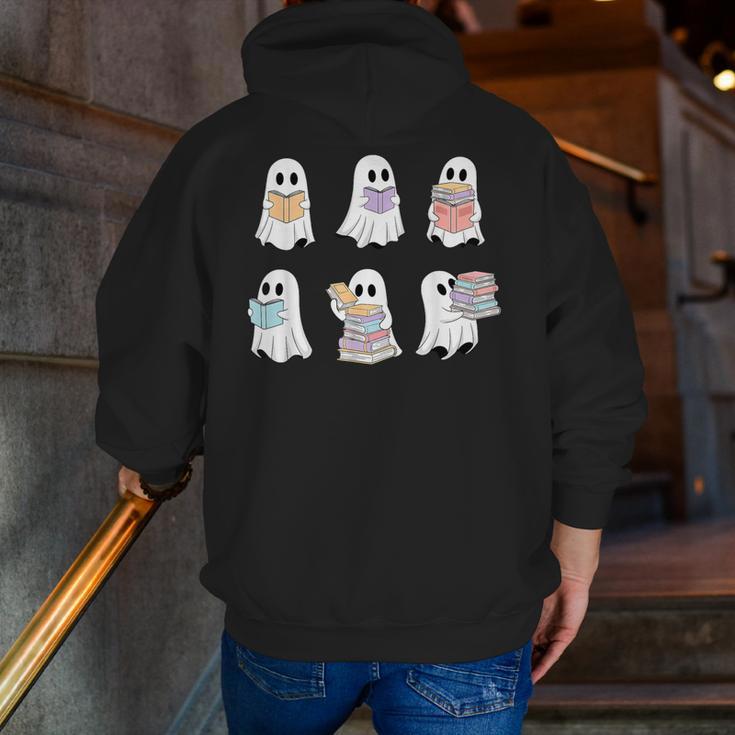 Cute Boo Ghost Reading Books Halloween Librarian Teacher Kid Men Zip Up Hoodie Back Print, funny gift Cute Boo Ghost Reading Books Halloween Librarian Teacher Kid Men Zip Up Hoodie Back Print, funny gift