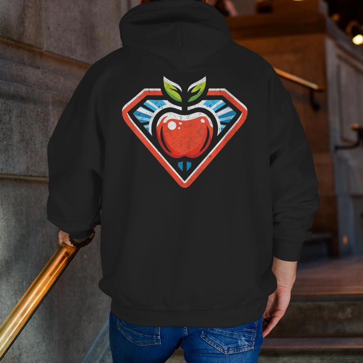 Cute Distressed Super Teacher Superhero Apple Men Zip Up Hoodie Back Print, Super Teacher Hoodies, funny gift Cute Distressed Super Teacher Superhero Apple Men Zip Up Hoodie Back Print, Super Teacher Hoodies, funny gift