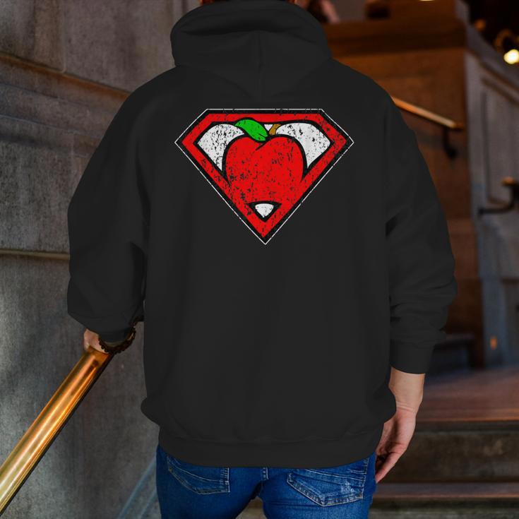 Cute Distressed Super Teacher Superhero Apple Shirt Men Zip Up Hoodie Back Print, Super Teacher Hoodies, funny gift Cute Distressed Super Teacher Superhero Apple Shirt Men Zip Up Hoodie Back Print, Super Teacher Hoodies, funny gift