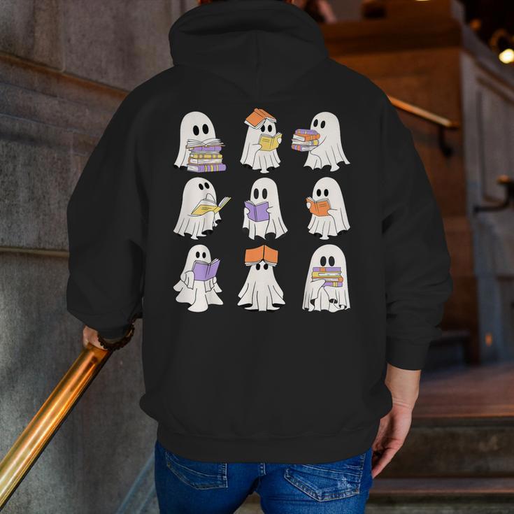 Cute Ghost Reading Books Teacher Halloween Reading Men Women Kids Men Zip Up Hoodie Back Print, funny gift Cute Ghost Reading Books Teacher Halloween Reading Men Women Kids Men Zip Up Hoodie Back Print, funny gift