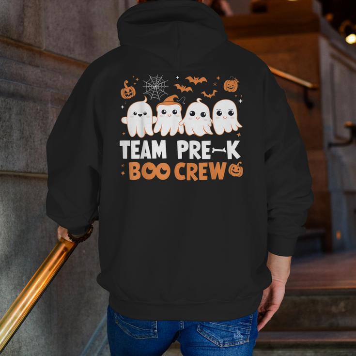 Cute Ghosts Pre-K Boo Crew Teachers Halloween Party Team For Men Women Kids Men Zip Up Hoodie Back Print, funny gift