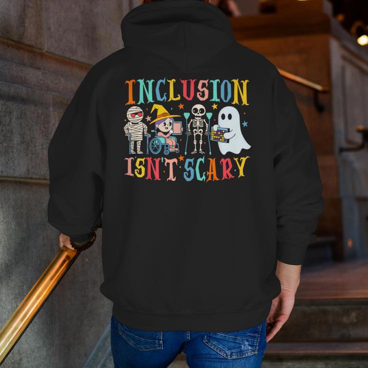 Cute Inclusion Isn't Scary Teacher Skeleton Ghost Halloween Men Zip Up Hoodie Back Print, funny gift Cute Inclusion Isn't Scary Teacher Skeleton Ghost Halloween Men Zip Up Hoodie Back Print, funny gift
