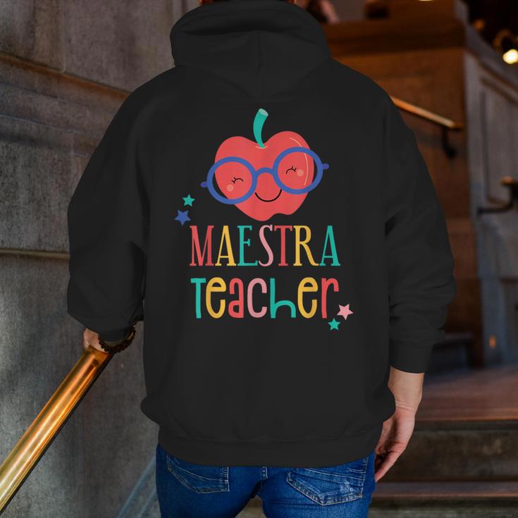 Cute Maestra Teacher Men Zip Up Hoodie Back Print, funny gift Cute Maestra Teacher Men Zip Up Hoodie Back Print, funny gift