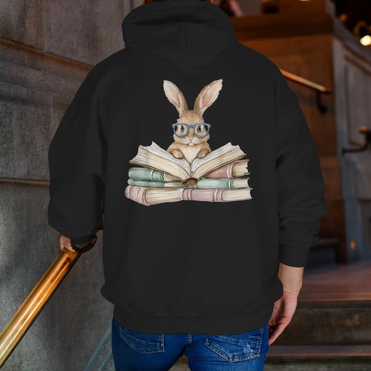 Cute Reading Bunny Glasses Books Bookworm Reader Teacher Men Zip Up Hoodie Back Print, funny gift Cute Reading Bunny Glasses Books Bookworm Reader Teacher Men Zip Up Hoodie Back Print, funny gift